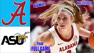 Alabama State vs Alabama Crimson Tide | Women’s Basketball | Full game  4th-Qtr | Nov 25,2024 |TODAY