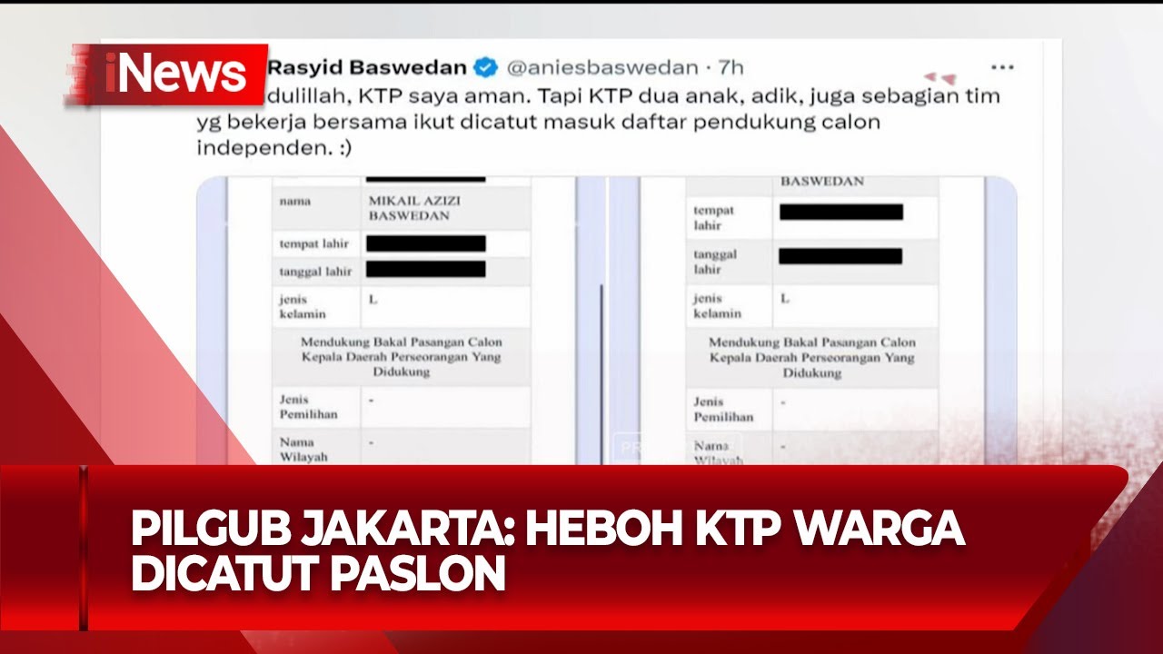 Lolosnya Bakal Calon Independen Jakarta Dharma-Kun Diwarna Isu Pencatutan - iNews Malam 16/08