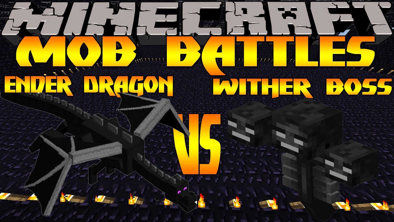 Minecraft Mob Battles Ender Dragon Vs Wither Boss Orespawn Mod Youtube