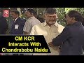 KCR interacts with Chandrababu at Guv's feast for President