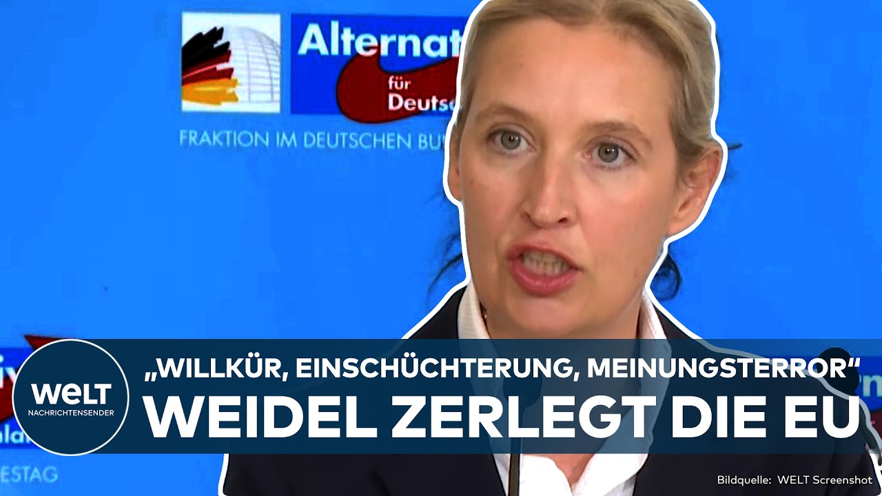 AFD: Alice Weidel teilt gegen EU aus! "Der Schritt zur Gesinnungsdiktatur ist nicht mehr weit!"