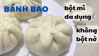 Làm bánh bao nhân thịt từ bột mì đa dụng không bột nở