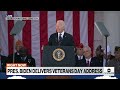 President Biden delivers Veterans Day address  - 15:30 min - News - Video