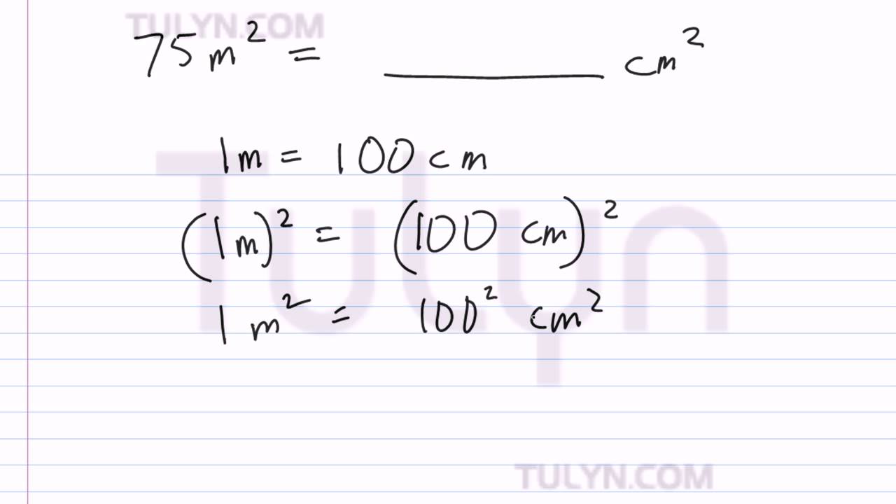 Conversion Of Metric Units Squared Meters To Squared Centimeters YouTube