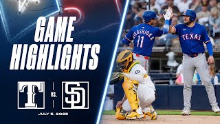 Rangers vs. Padres Game Highlights (7/5/25) | MLB Highlights