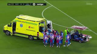 Травма Рональда Араухо в матче «Барселона» — «Сельта»