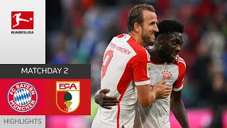 Two Goals by Kane Secure Win! | FC Bayern — Augsburg 3-1 | Highlights | Matchday 2 – Bundesliga