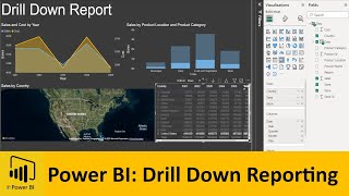 Power BI: Drill Down Report by Date, by Product, by Store Location (Tutorial)