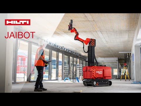 Hilti unveils its first construction robot, Jaibot, for semi-autonomous mobile ceiling-drilling.