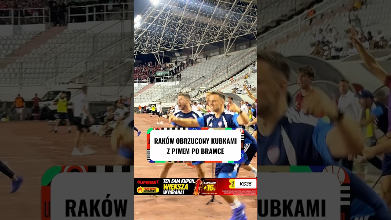 Raków obrzucony kubkami z piwem po bramce na 2:2 #shorts