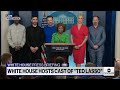 Cast of Ted Lasso joins White House press briefing to address mental health| ABC News