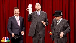 Penn and Teller Show Jimmy How to Pull a Rabbit Out of a Hat