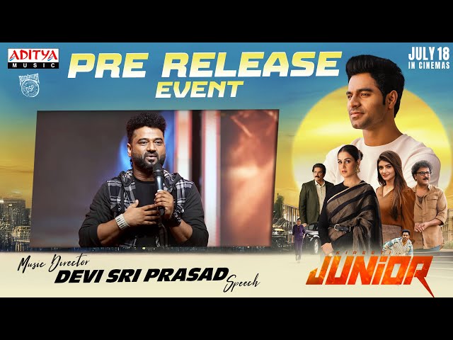 Music Director DSP Speech @ Junior Pre Release Event | Kireeti, Sreeleela | Genelia | Radha Krishna