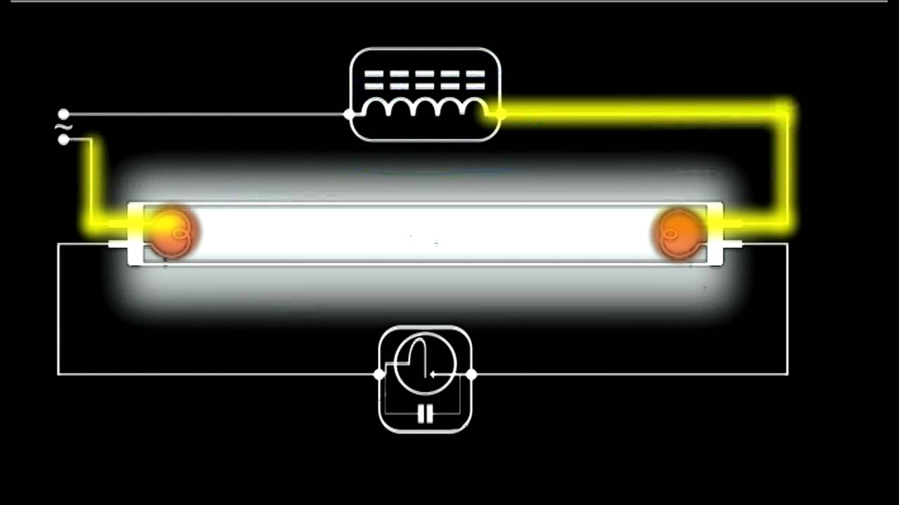 How a Fluorescent Light Works - Schematic Animation - YouTube