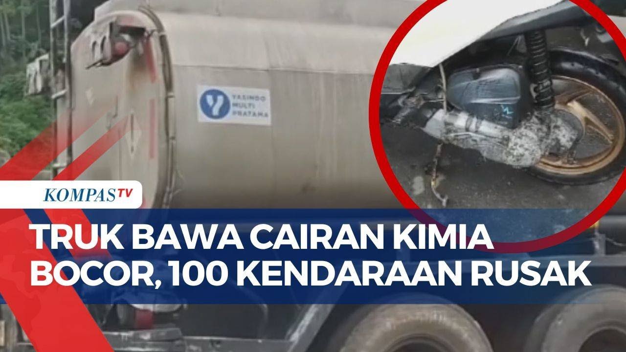 Truk Bocor, Zat Kimia Meluber ke Jalan di Bandung: 100 Motor Dilaporkan Rusak