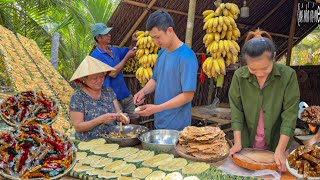 Mứt Chuối Dẻo Gừng Đậu Phộng Ngày Tết | Gia Đình Quê Rộn Ràng Đông Vui || Tet banana jam