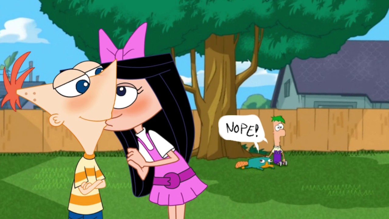 Phineas,and,Isabella,kissing,|,Phisabella,|,Edit.