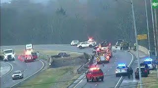 Fiery crash on I-59 in Birmingham closes lanes