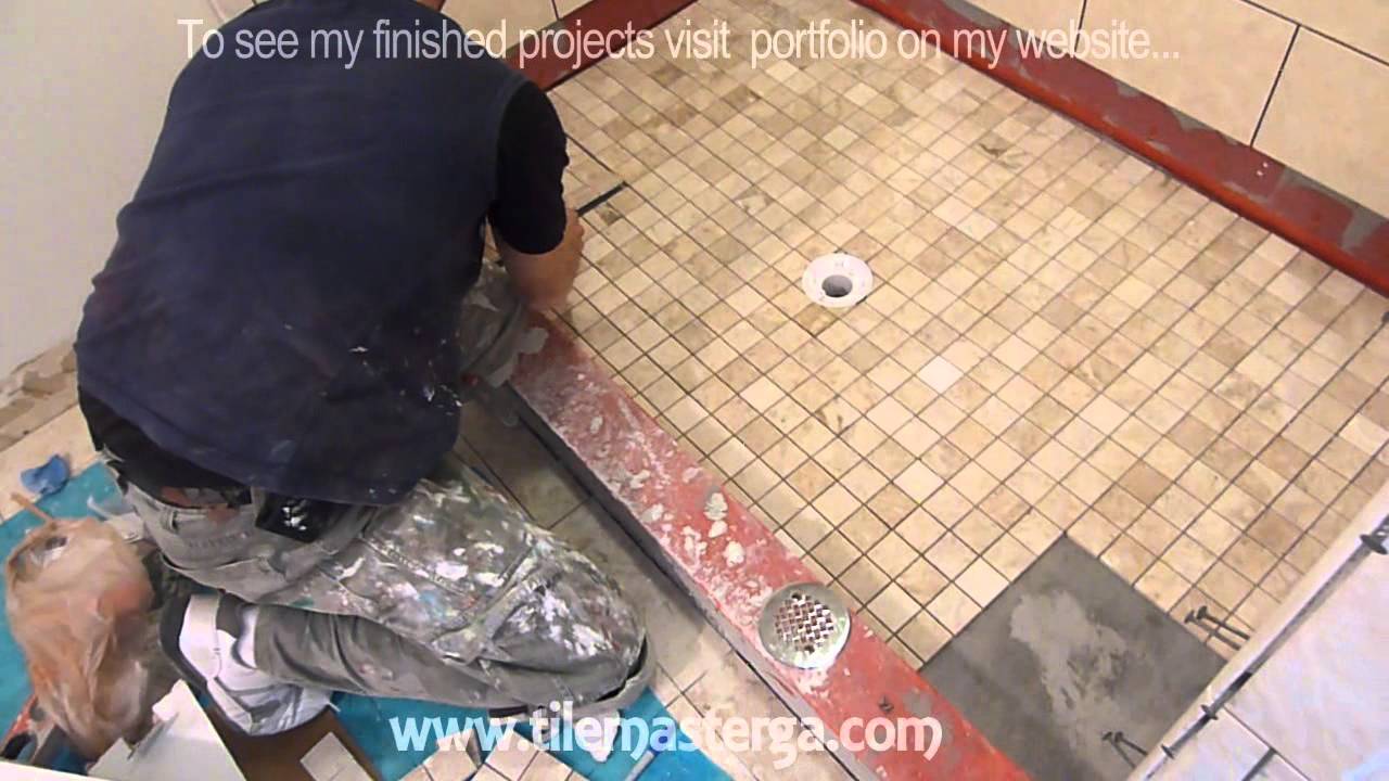Part "4" How to tile shower Floor Shower Pan mud bed & preparation DIY YouTube