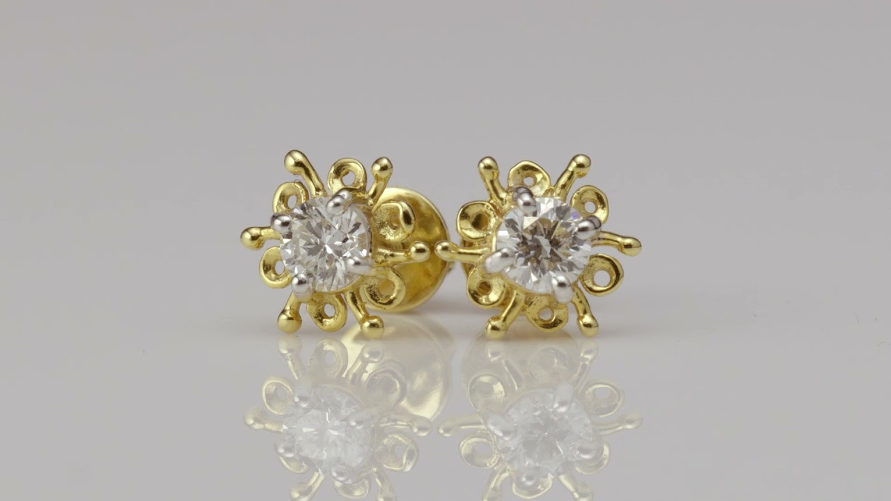 Snowflake Diamond Baby Earrings