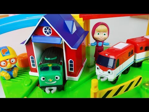 Titipo Train village station and Titipo Diesel toys pororo play 띠띠뽀 기차 마을 역 장난감 뽀로로 놀이 - 토이몽