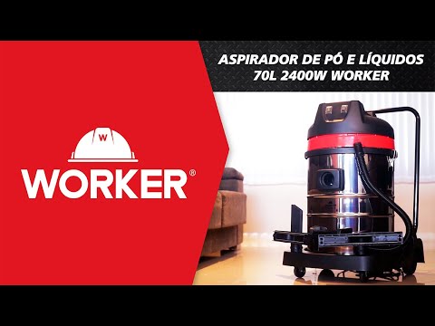 Aspirador de Pó e Líquidos 2 motores 70L 2400W 220V Worker - Vídeo explicativo
