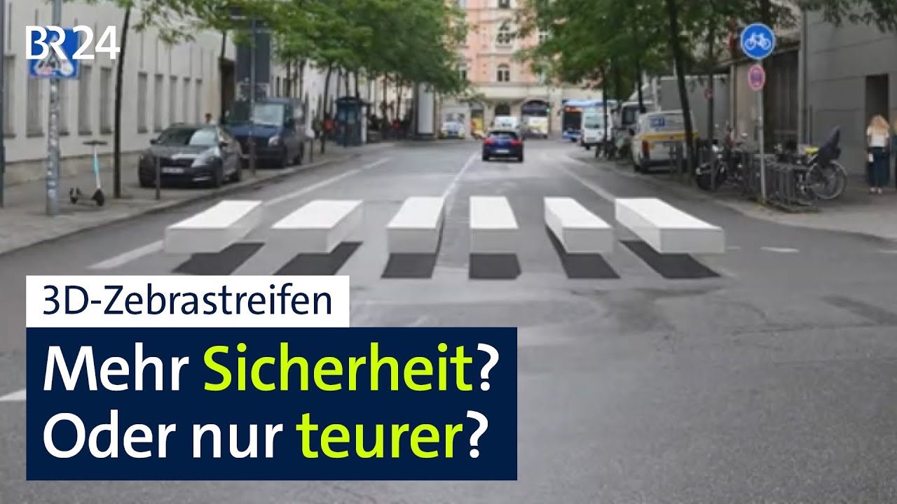 3D-Zebrastreifen: Bringt die optische Täuschung mehr Sicherheit? | Abendschau | BR24