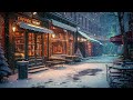 Winter Jazz Music in Street Coffee Shop  Soft Jazz Background Music and Winter Sounds.360p