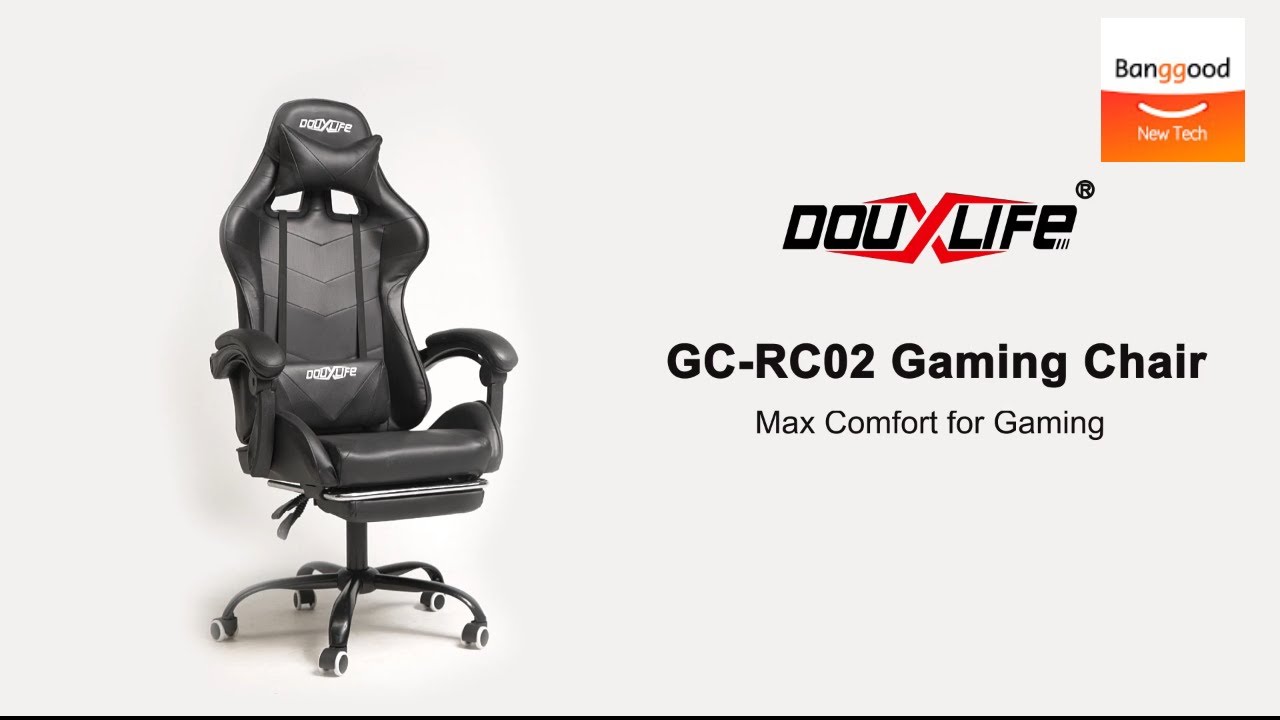 video Cadeira Gaming DouxlifeÂ® Racing GC-RC02 Design ergonÃ´mico 150 Â° ReclinÃ¡vel