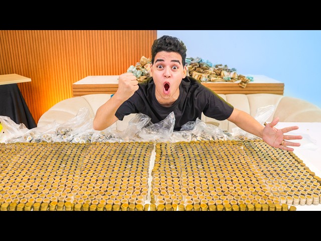 فتحنا اكبر حصالة من فلوس اليوتيوب بعد ٨ سنين ♥️😱!!