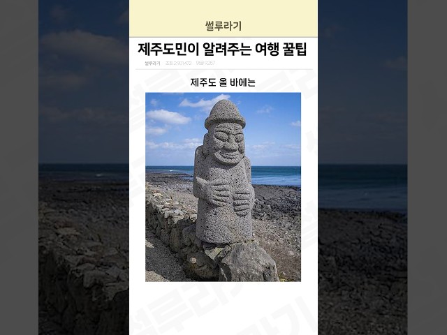 제주도민이 알려주는 여행 꿀팁