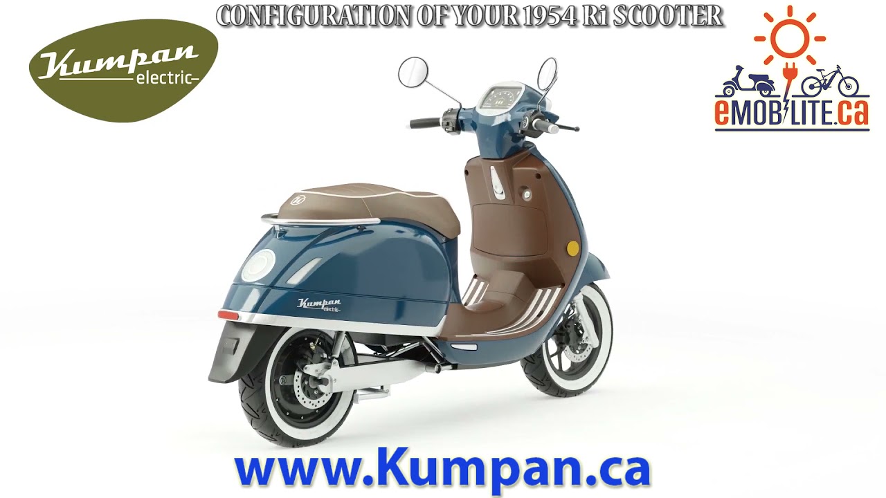 The different configuration of a Kumpan Electric Scooter, color, customized options for the 1954Ri