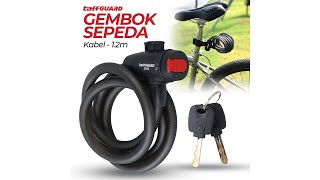 Pratinjau video produk TaffGUARD Gembok Sepeda Kabel Bicycle Safety Security Lock 1.2m - 2006