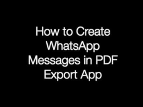 How to create PDF from randomly selected WhatsApp messages and files in iPhone & iPads?
