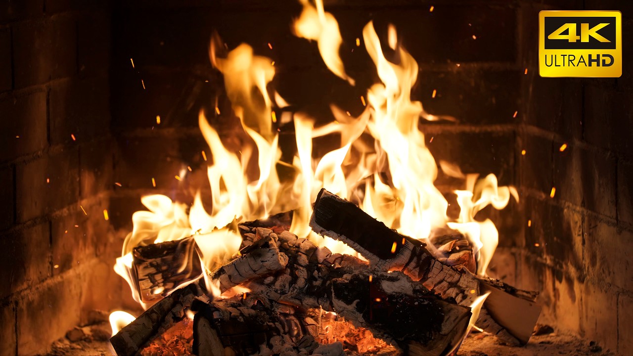 🔥 Fireplace Relaxation Therapy with Frosty Night Ambience and Crackling Fire for Peace of Mind