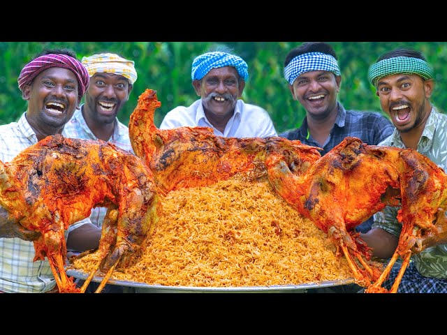 MUTTON BIRYANI | 3 FULL GOAT ROASTED MUTTON BIRYANI Recipe Cooking in Village | Arabian Biryani
