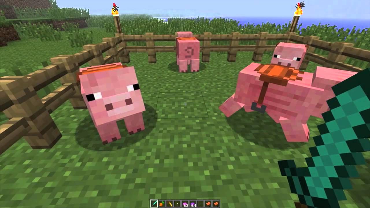 MineCraft Snapshot 12w36a Controllable Pigs Carrot on a Stick, Super ...