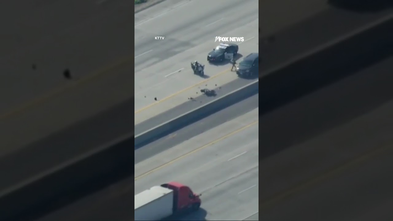 WATCH: Suspect accused of fatally shooting deputy leads officers on freeway chase #shorts #fox #news