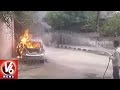 2 Cars Burnt In Fire Near Tappachabutra  : Hyderabad