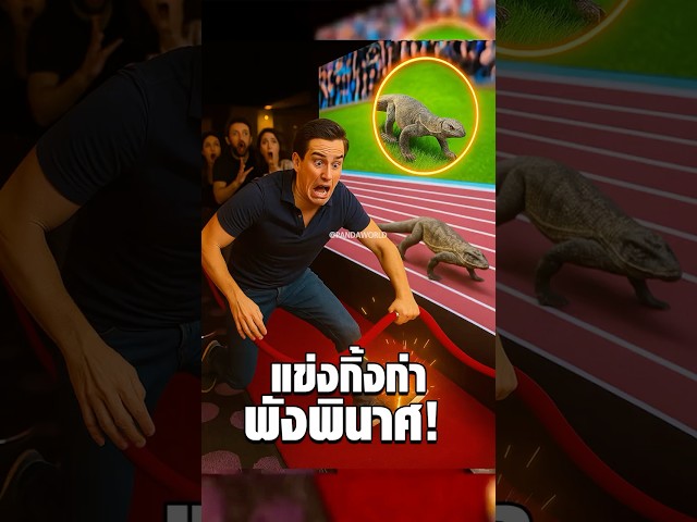 แข่งวิ่งกับกิ้งก่าในพิพิธภัณฑ์ แต่จบไม่สวยอย่างที่คิด