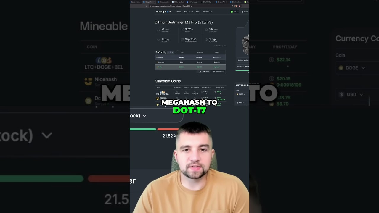 Antminer L11 Pro: Daily Profit and Yearly Income Explained! shorts