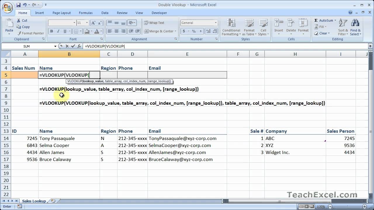 Double Vlookup In Excel - Use Multiple Vlookups Together - Nested ...