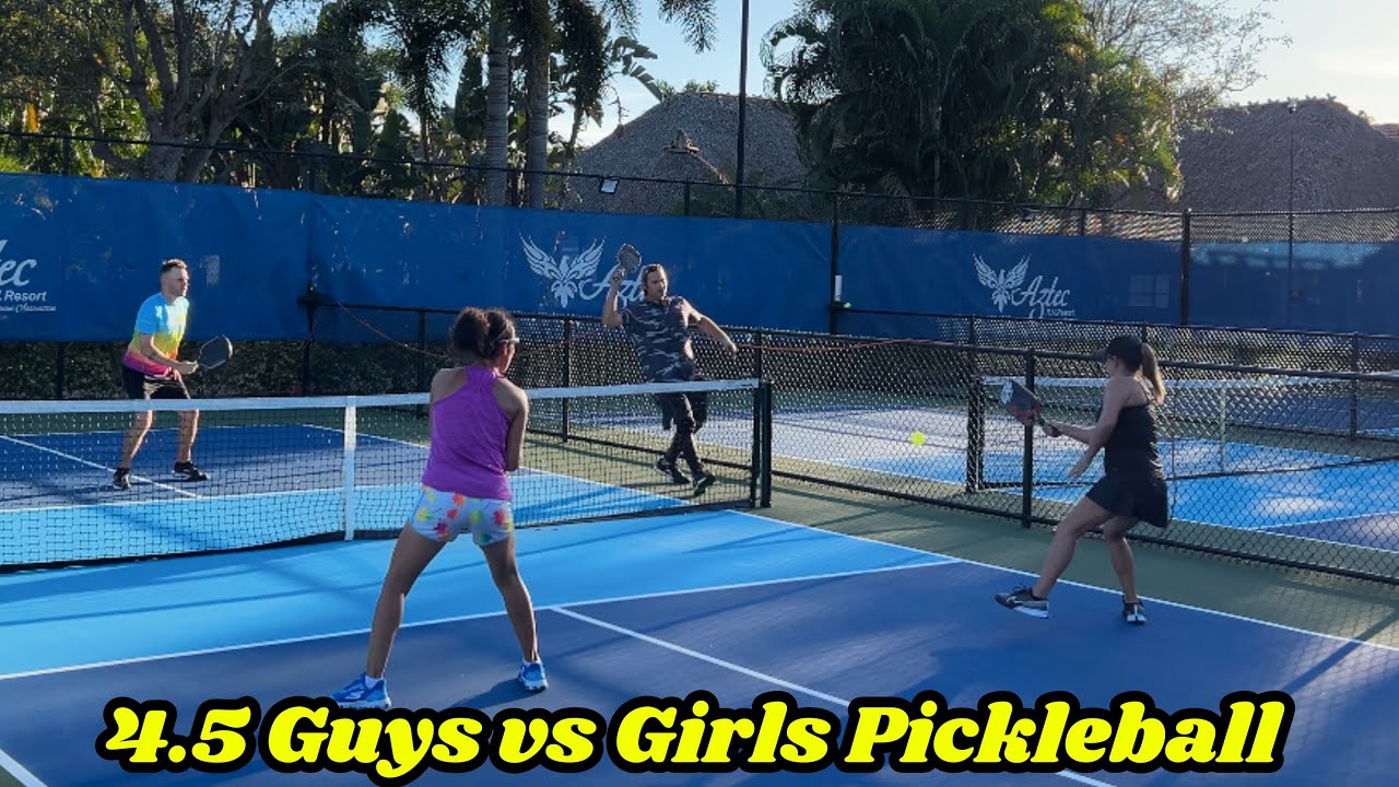 4.5 Guys vs Girls Pickleball | Matt & Steve vs Fabiana & Ali