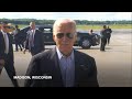 President Joe Biden speaks with media after ABC interview