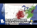 Some felt earthquake across Maryland