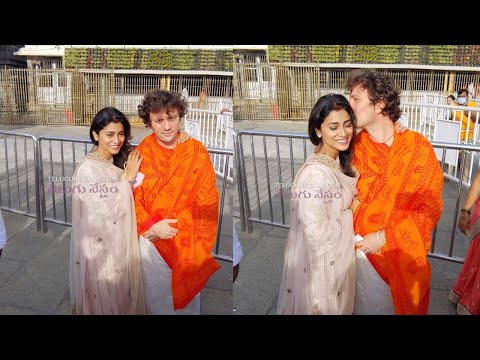 Tollywood actress Shriya Saran visits Tirumala temple along with her husband Tollywood actress Shriya Saran visits Tirumala temple along with her husband