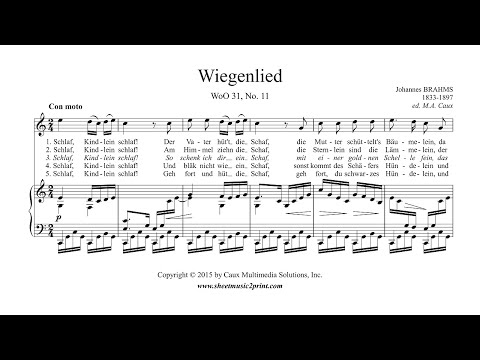 Brahms : Wiegenlied "Schlaf, Kindlein schlaf", WoO 31, No. 11 - Soprano or Tenor