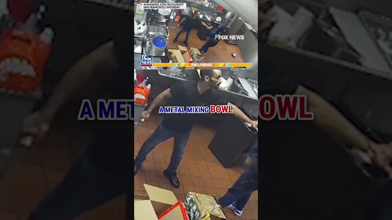 SHOCKING video shows restaurant owner attacked with knife in kitchen #foxnews #news #shorts #viral