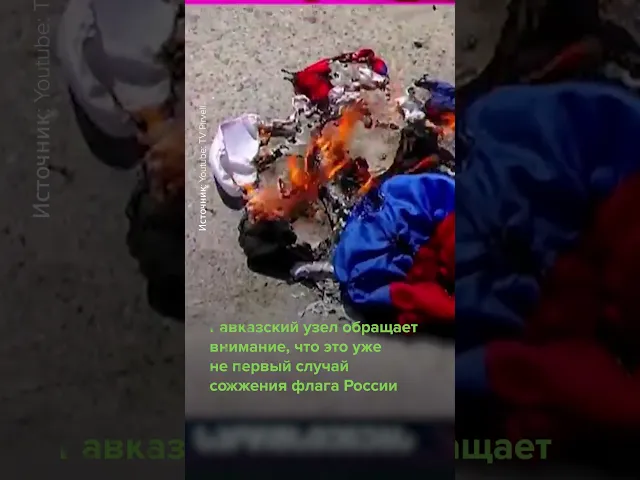 Протест в Тбилиси: снова сожжён флаг России #shorts #Грузия #Тбилиси #Россия #протест #флаг