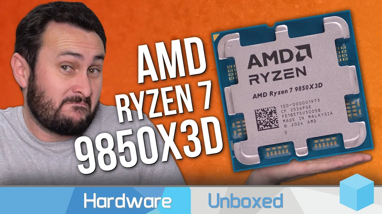 Vid�o-Test de AMD Ryzen 7 9850X3D par Hardware Unboxed